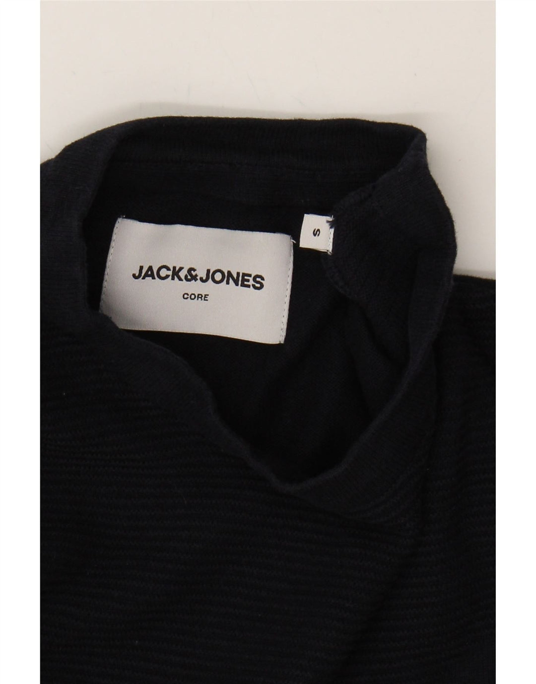 JACK & JONES Mens Crew Neck Jumper Sweater Small Navy Blue Cotton Vintage Jack & Jones and Second-Hand Jack & Jones from Messina Hembry 