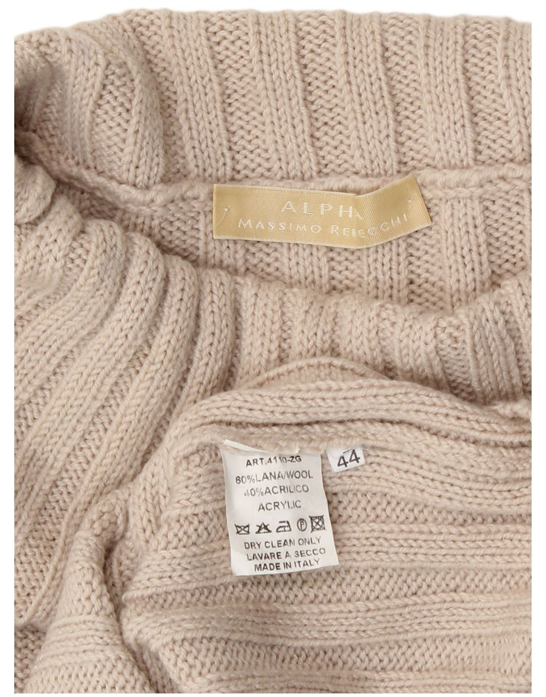 Massimo Rebecchi Dame Alpha Roll Neck Jumper Sweater IT 44 Medium Beige