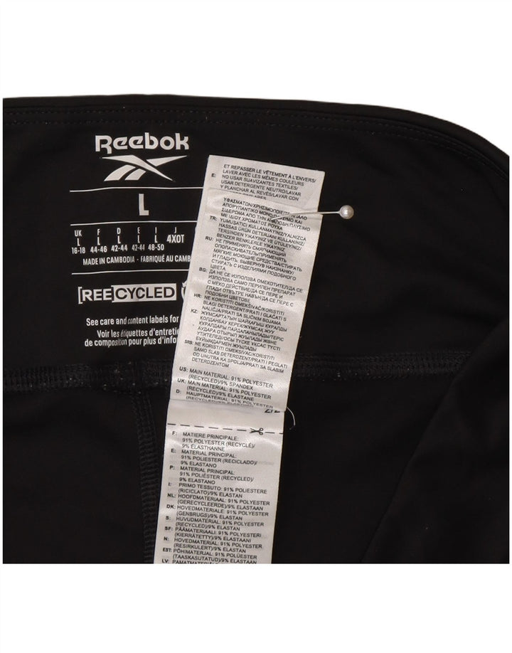 Reebok Dame Capri Leggings UK 16/18 Large Grå Polyester