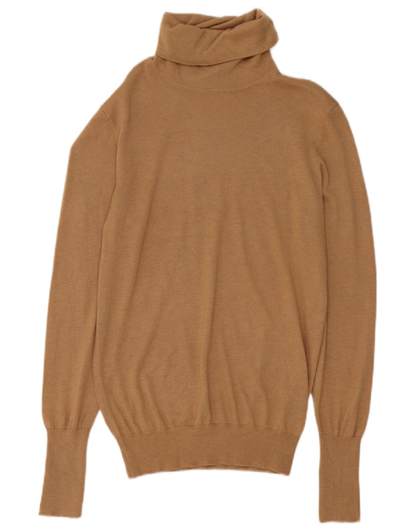 Zara Dame Roll Neck Jumper Sweater UK 16 Large Brown Modal