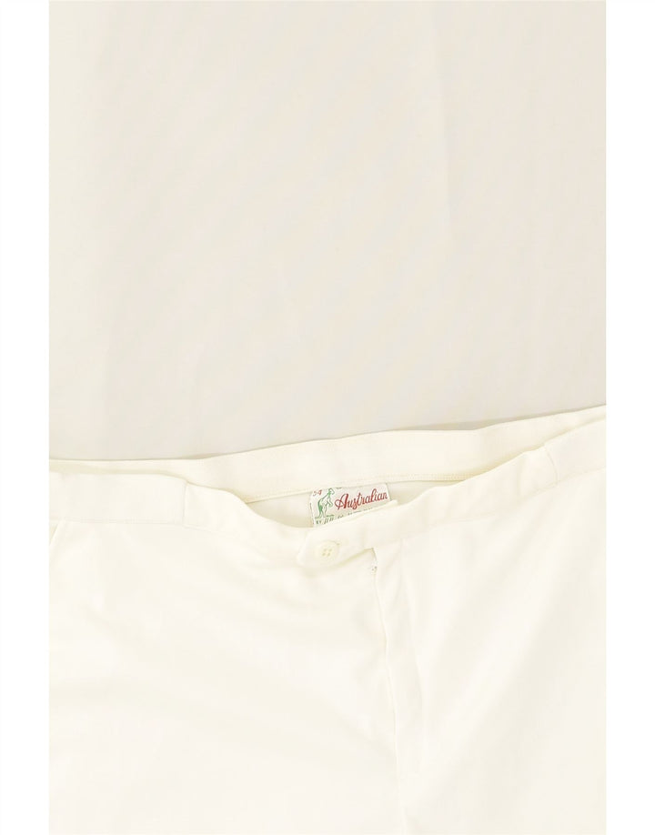 AUSTRALIAN L'ALPINA Mens Chino Shorts IT 54 2XL W40  White Polyester | Vintage AUSTRALIAN L'ALPINA | Thrift | Second-Hand AUSTRALIAN L'ALPINA | Used Clothing | Messina Hembry 