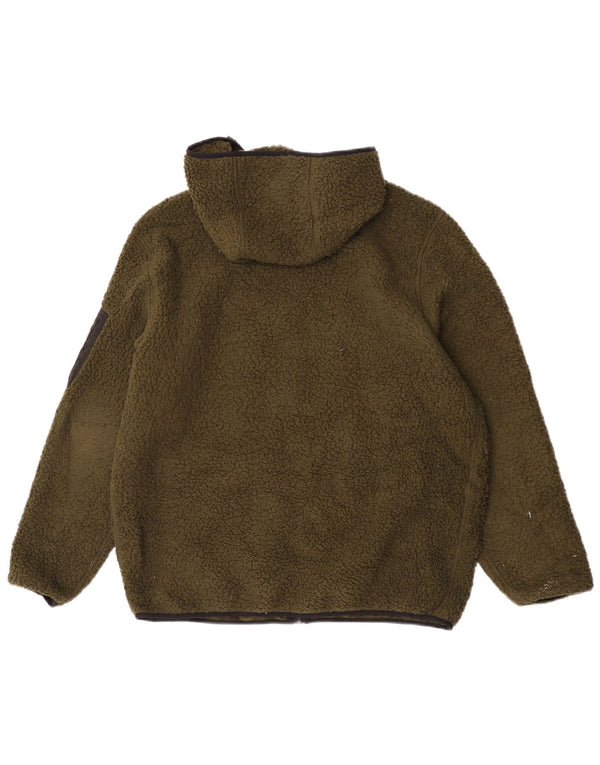 Polo Ralph Lauren Mens Hooded Fleece Jacket UK 40 Large Green Polyester