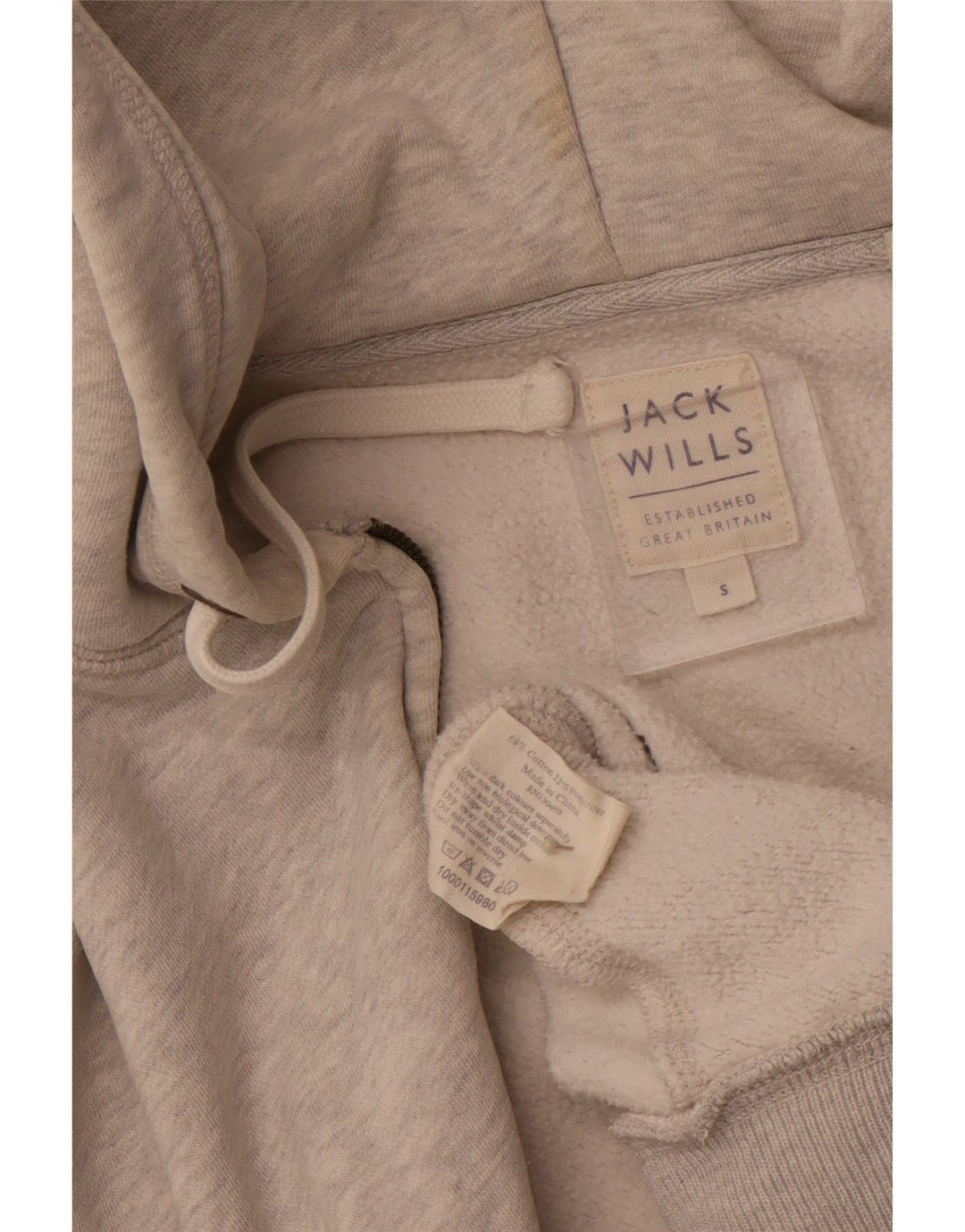 JACK WILLS Hættetrøje med lynlås til mænd, lille grå bomuld
