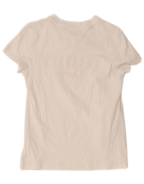 Tommy Hilfiger Dame Grafisk T-Shirt Top UK 6 XS Hvid