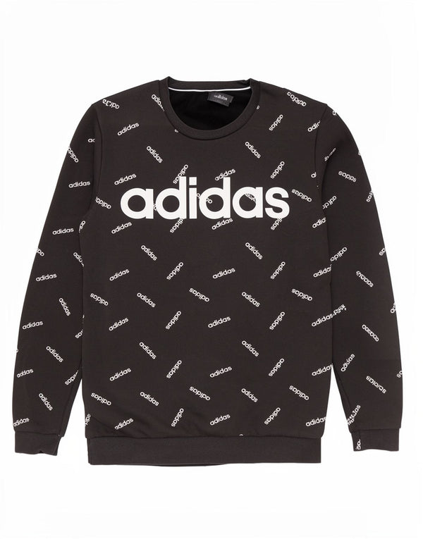 Adidas Grafisk Sweatshirt Jumper Medium Sort Bomuld