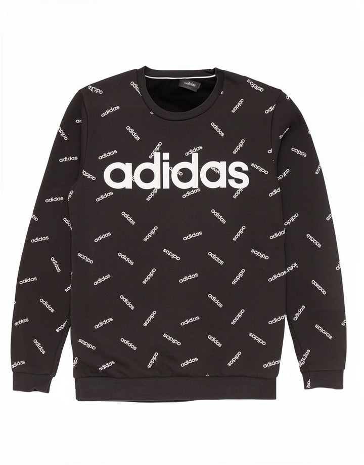 Adidas Grafisk Sweatshirt Jumper Medium Sort Bomuld