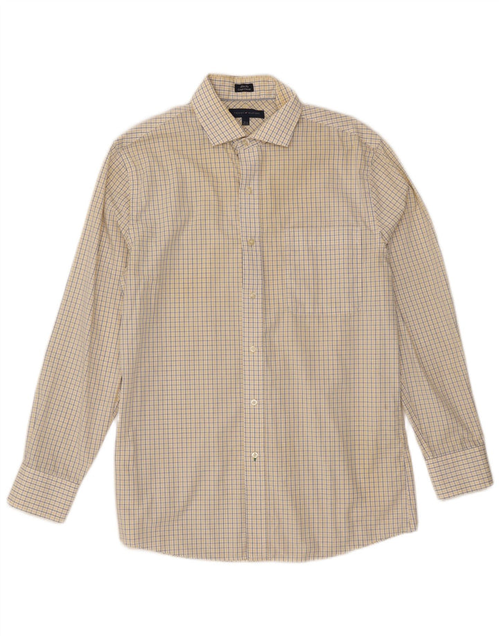 Tommy Hilfiger Herre Slim Fit Skjorte Størrelse 15 1/2 Medium Hvid Gingham