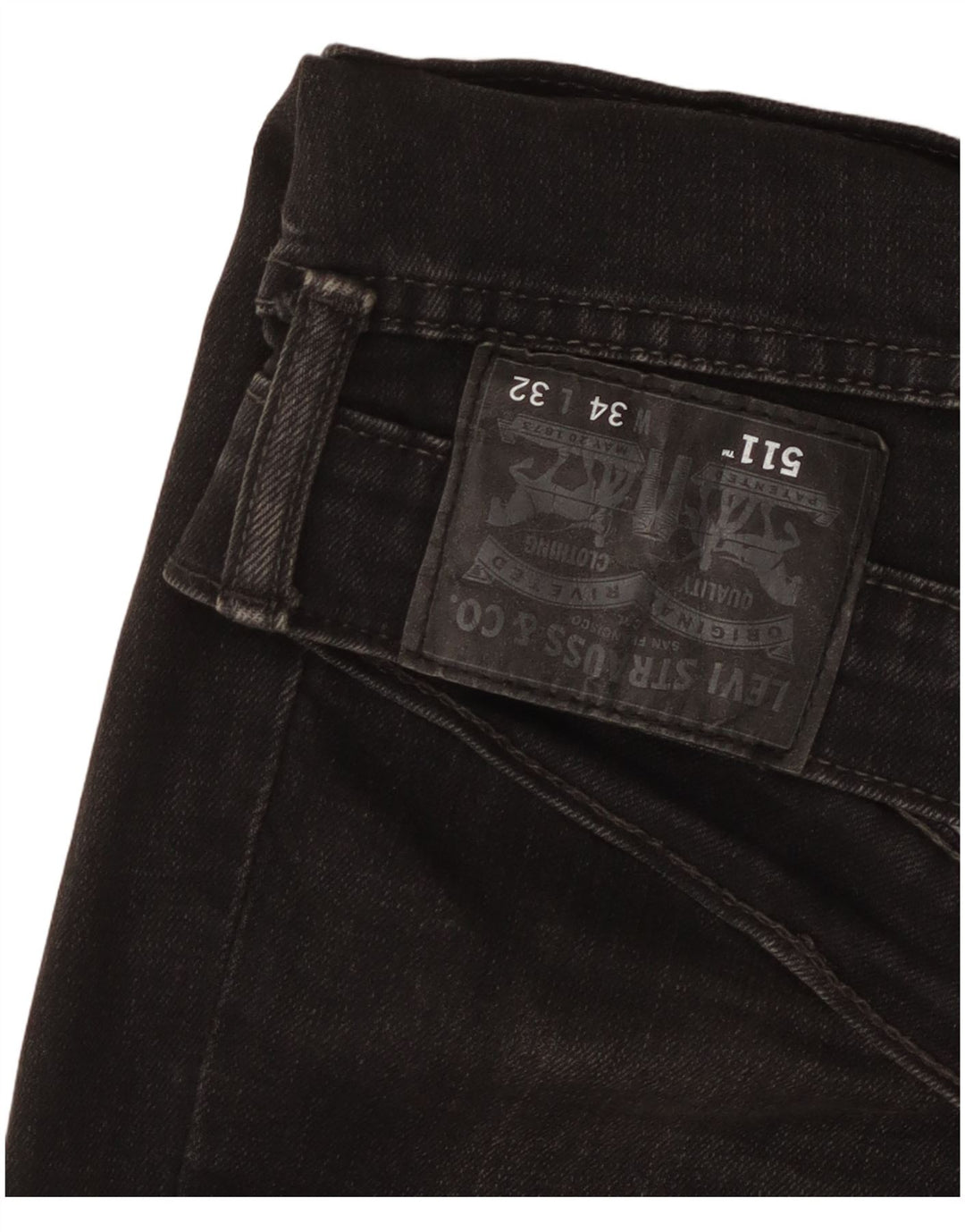 Levi's Herre 511 Slim Jeans W34 L32 Sort Bomuld