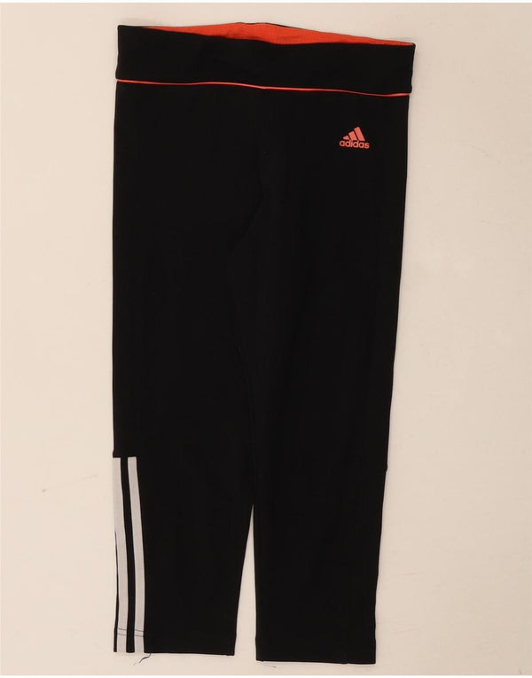 Adidas Dame Climalite Capri Leggings UK 8 Small Black Polyester