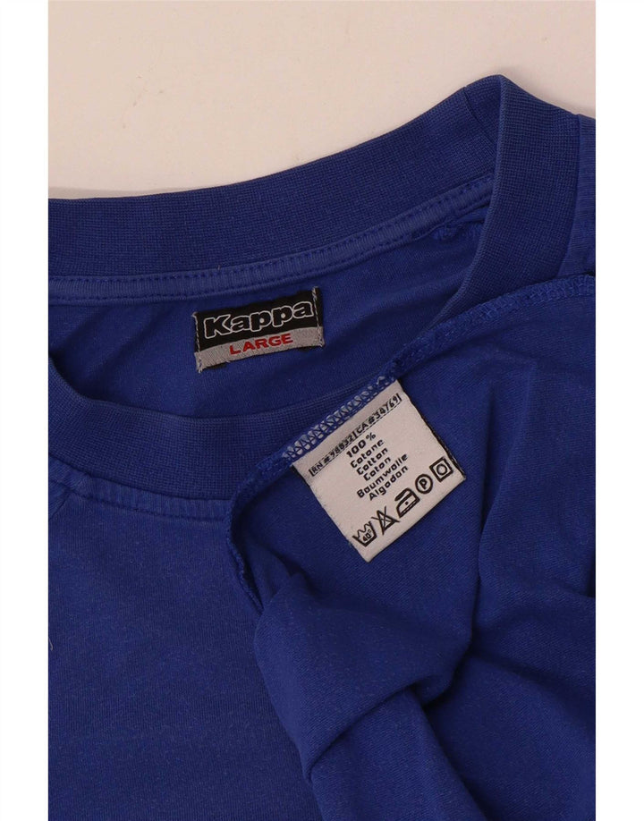 Kappa Herre T-Shirt Top Stor Blå Bomuld
