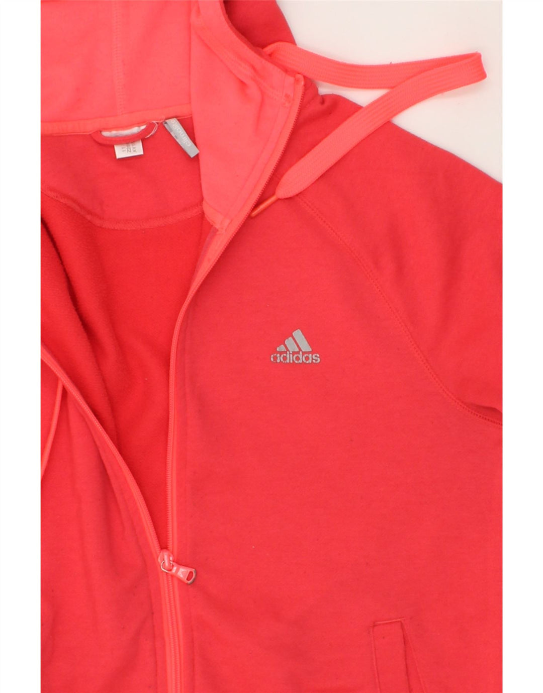 ADIDAS Womens Climalite Zip Hoodie Sweater UK 14 Medium Red Vintage Adidas and Second-Hand Adidas from Messina Hembry 