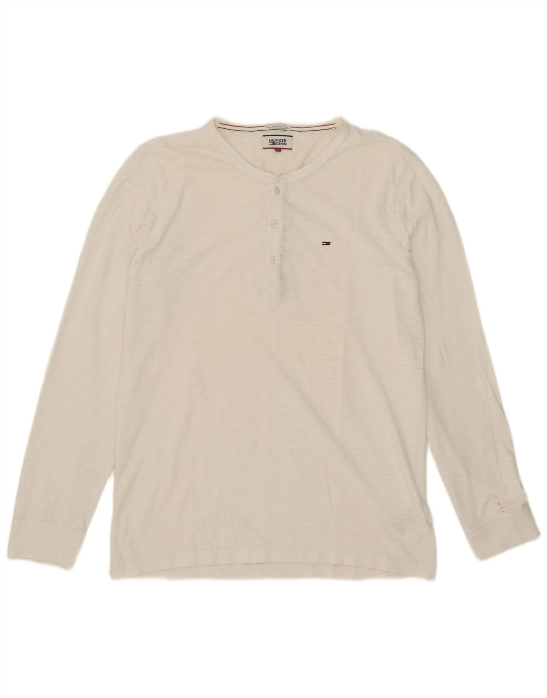Tommy Hilfiger Herre Top Langærmet XL Hvid Bomuld