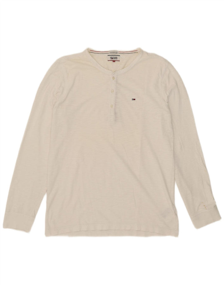 Tommy Hilfiger Herre Top Langærmet XL Hvid Bomuld