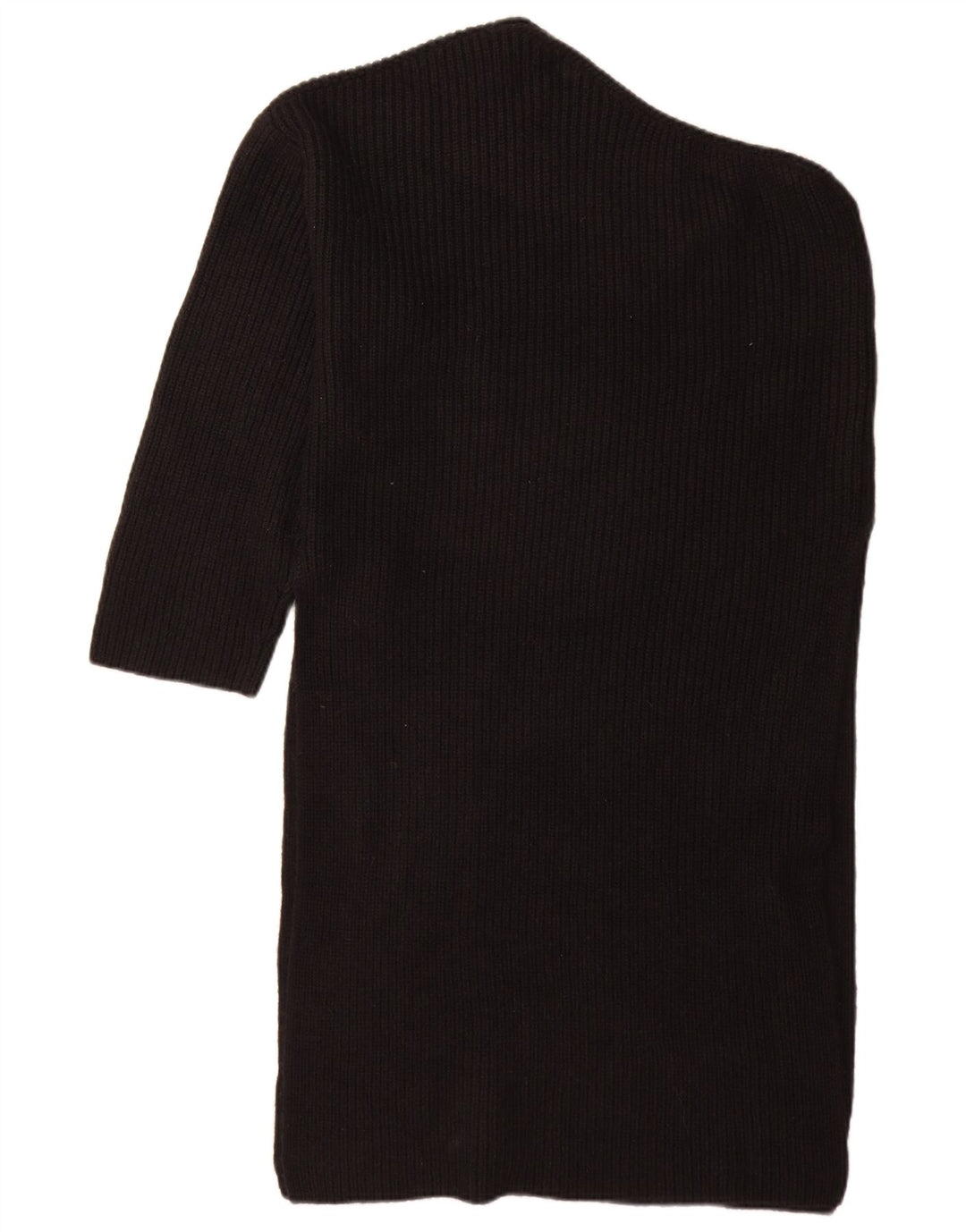 Zara Womens One Shoulder Jumper Dress UK 14 Medium Black Acryl