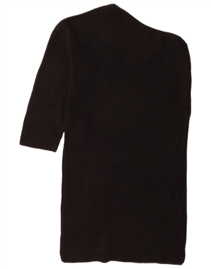 Zara Womens One Shoulder Jumper Dress UK 14 Medium Black Acryl