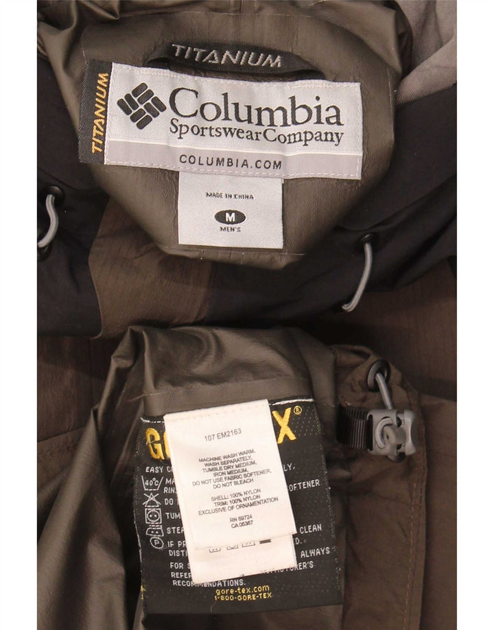 Columbia Regnjakke med hætte i titan til mænd UK 38 Medium Brown Colourblock