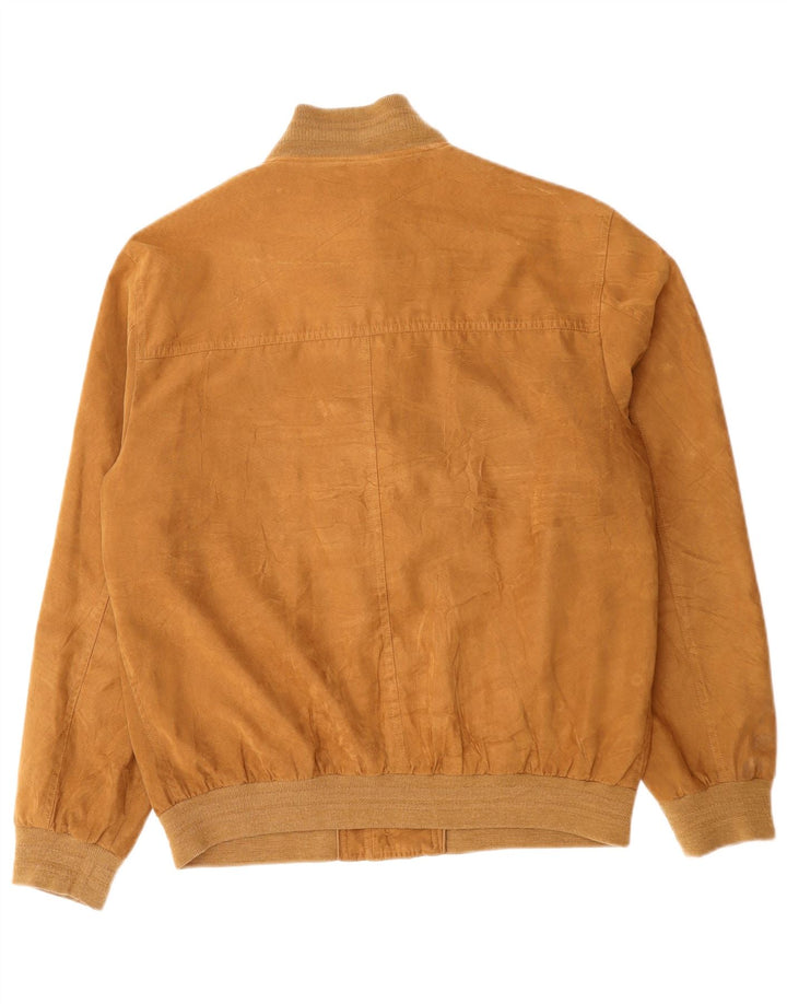 Vintage bomberjakke til mænd UK 40 Stor brun polyester