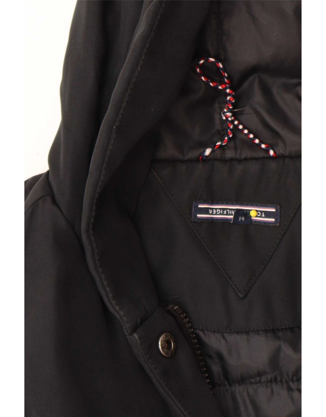 Tommy Hilfiger Pige Hættejakke Parka 13-14 År Sort Polyester
