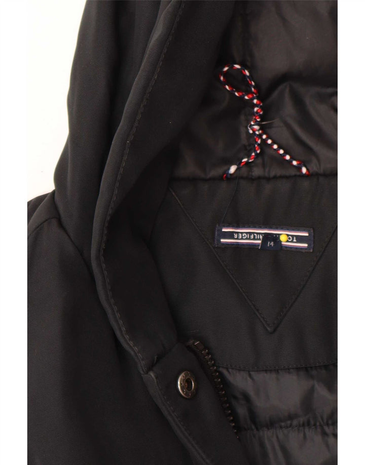 Tommy Hilfiger Pige Hættejakke Parka 13-14 År Sort Polyester