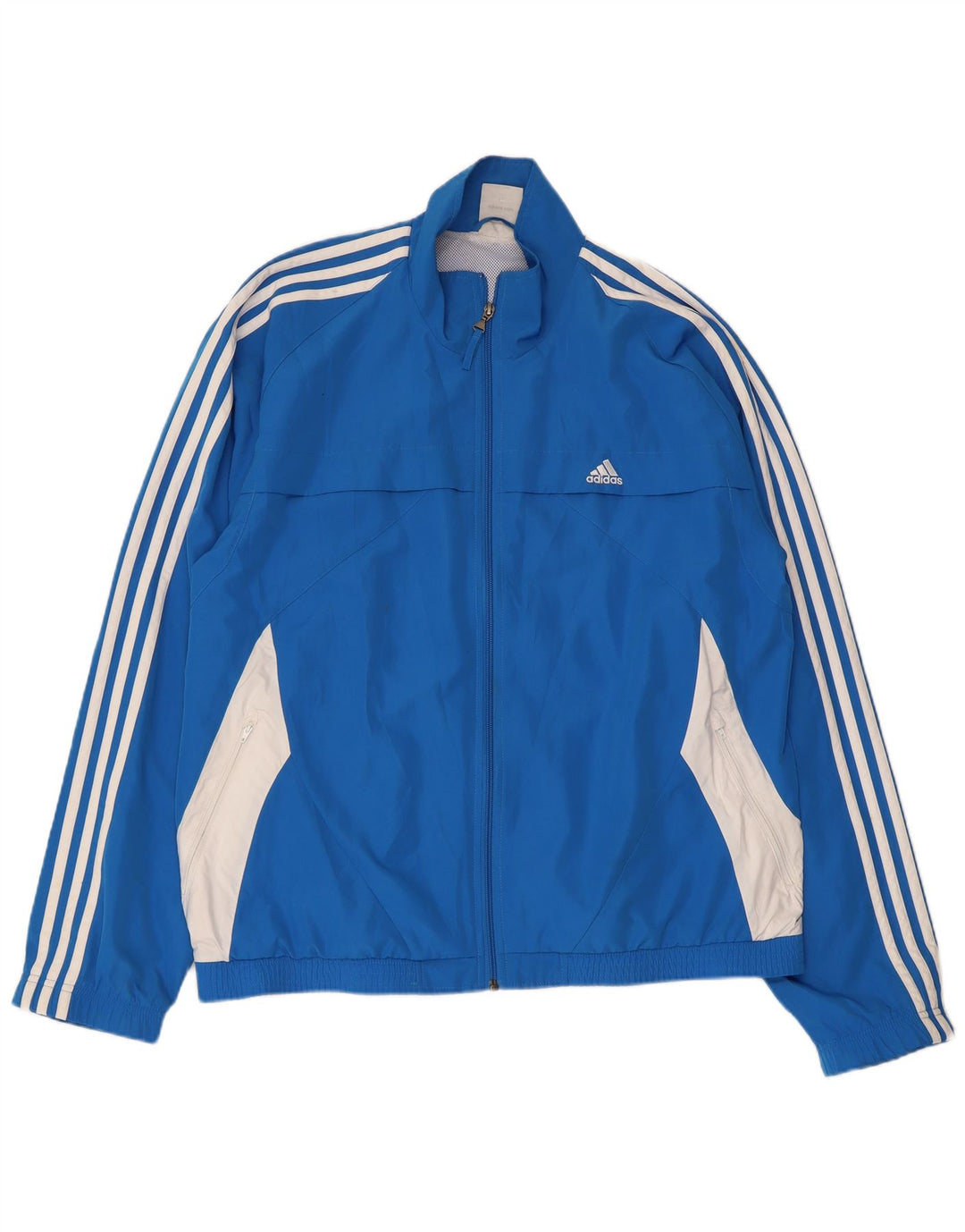 ADIDAS Mens Tracksuit Top Jacket UK 44/46 Large Blue Colourblock Polyester