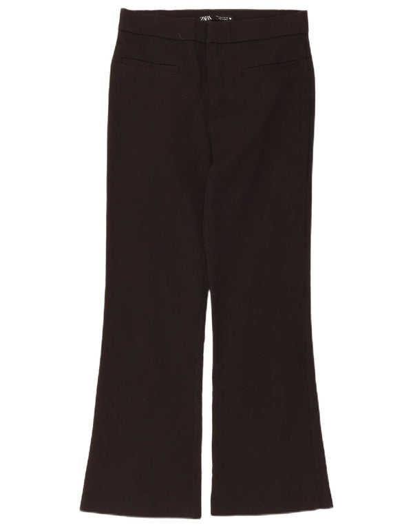 Zara Womens Crop Bootcut Casual Bukser Small W26 L25 Black