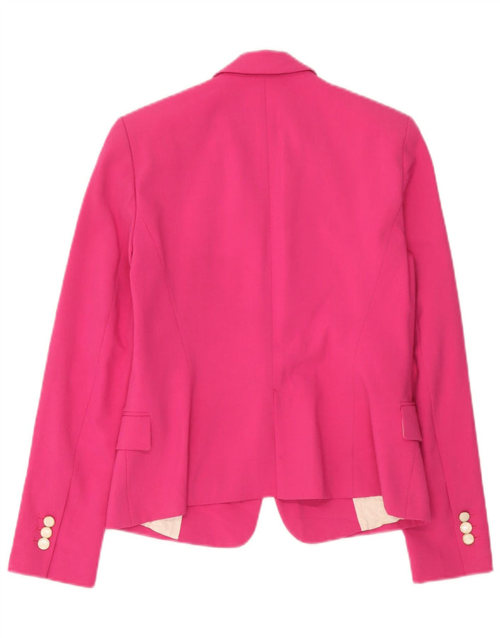 Zara Dame 1 Knap Blazer Jacket UK 10 Small Pink Polyester