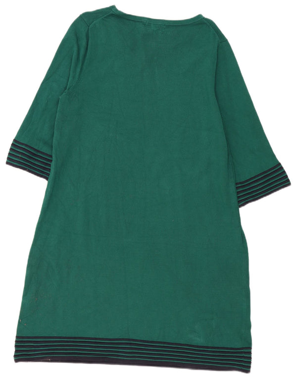 Boden Dame 3/4-ærmet Jumper Dress UK 22 3XL Grøn Stribet