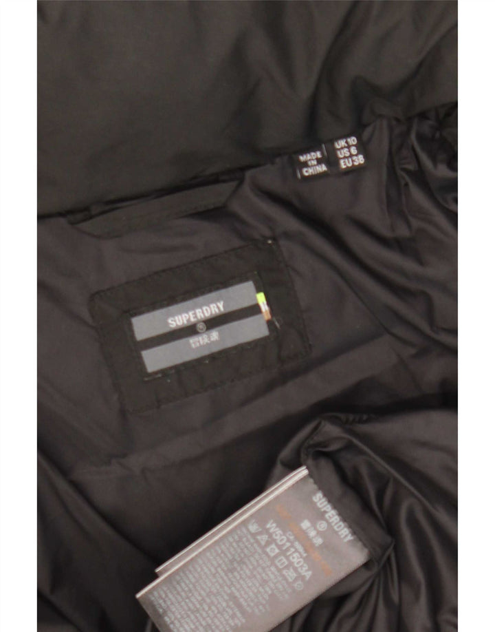 Superdry Polstret hættejakke til kvinder UK 10 Lille sort polyester