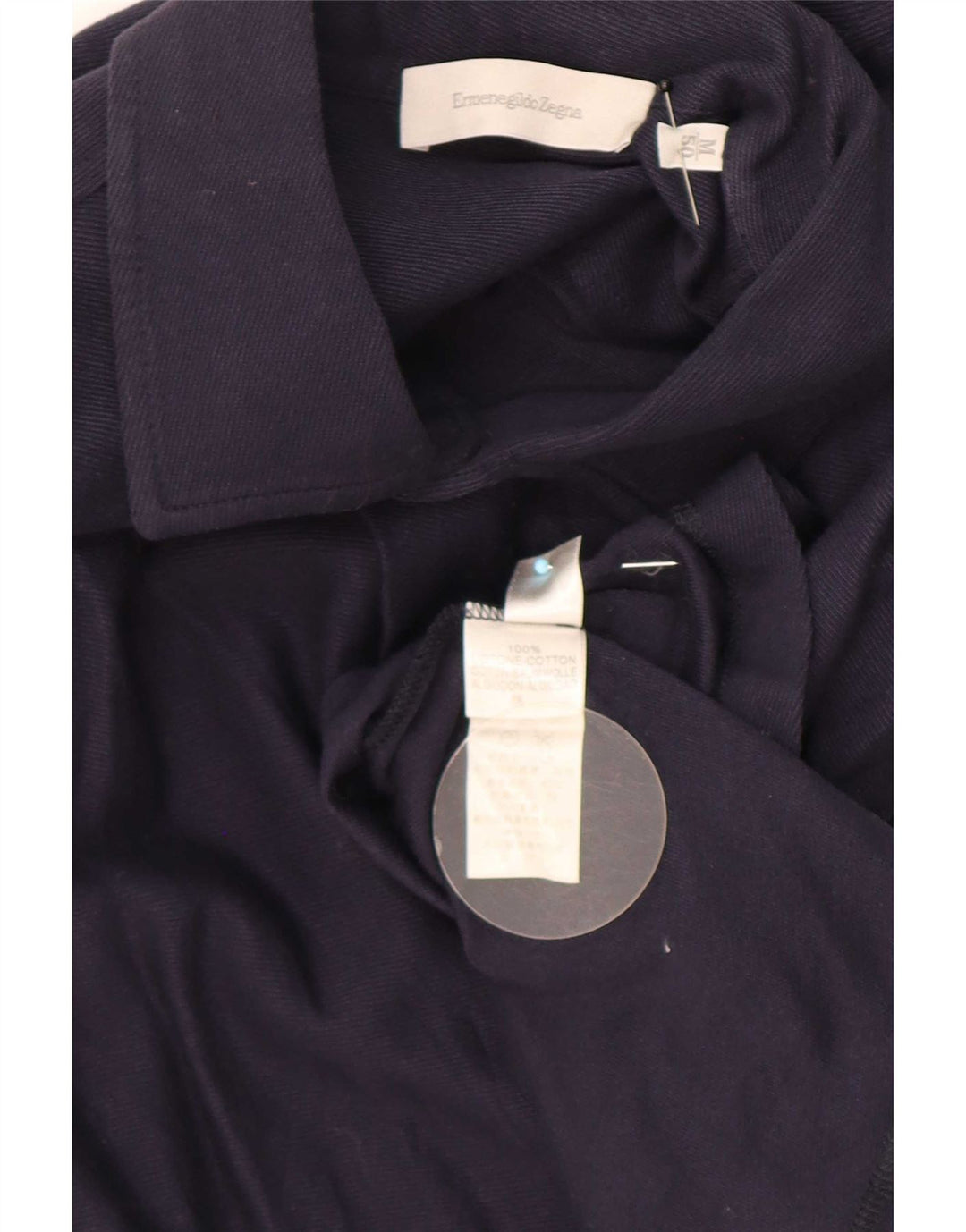 Ermenegildo Zegna Herreskjorte IT 50 Medium Navyblå Bomuld