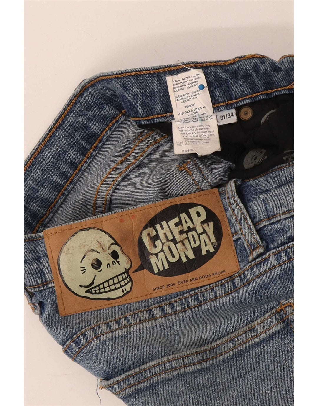 Billig Mandag Herre Slim Jeans W31 L34 Blå Bomuld