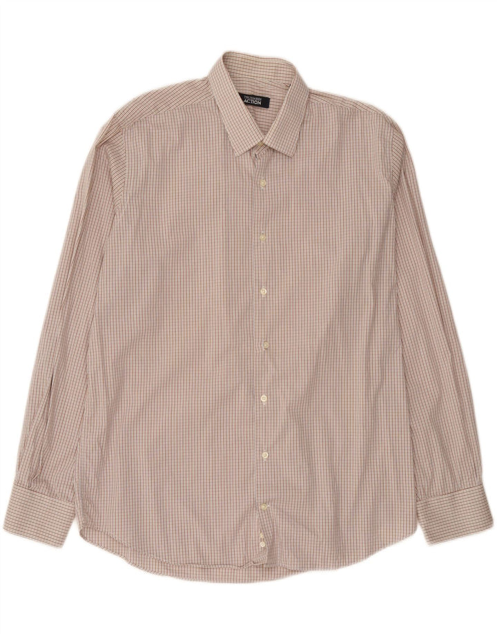 Trussardi Herreskjorte Størrelse 43/44 XL Brun Gingham