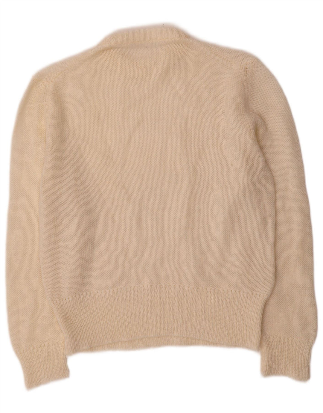Vintage dame sweater med rund hals DK 12 Medium Off White