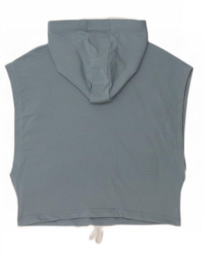 Under Armour Dame Crop Hætte Oversized Vest Top UK 10 Small Blue