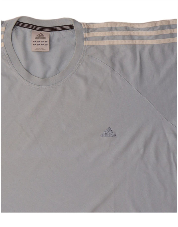 Adidas Herre T-Shirt Top 2XL Blå Bomuld