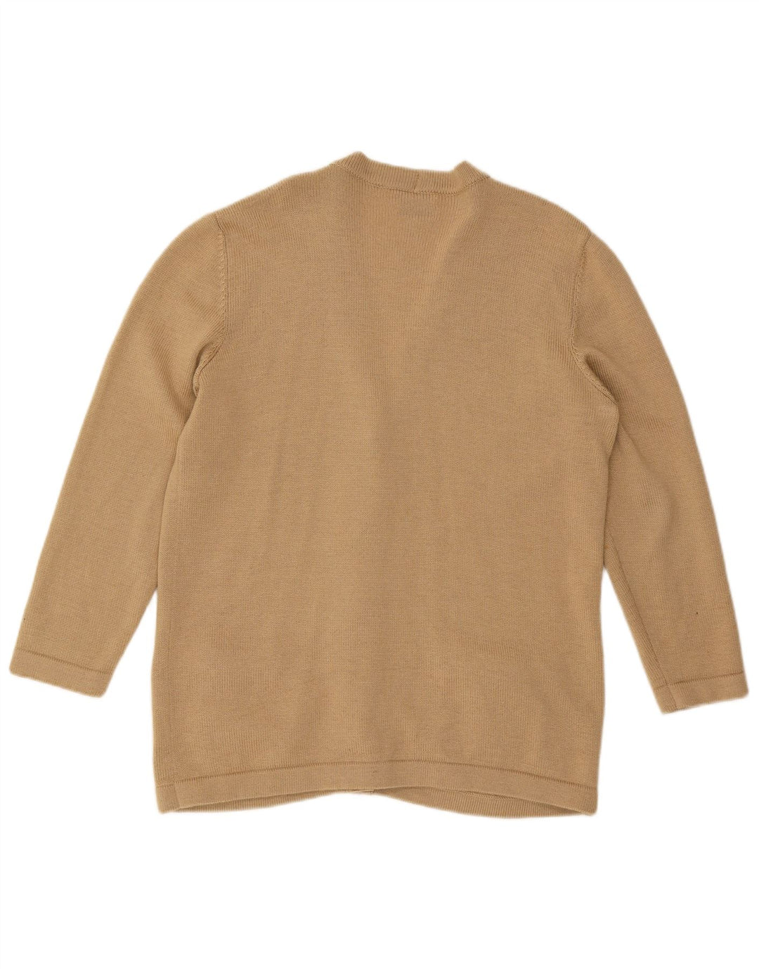 LUISA SPAGNOLI Dame Cardigan Sweater UK 14 Stor Beige Uld