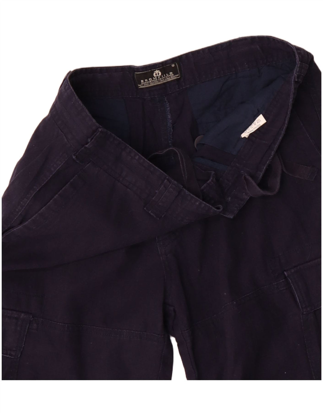 Bromfield Herre Cargo Shorts W32 Medium Navy Blue Linen