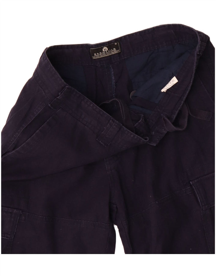 Bromfield Herre Cargo Shorts W32 Medium Navy Blue Linen