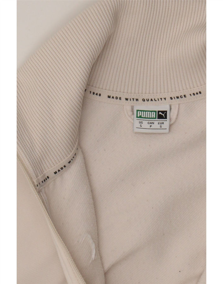 PUMA Mens Tracksuit Top Jacket Small Off White Polyester