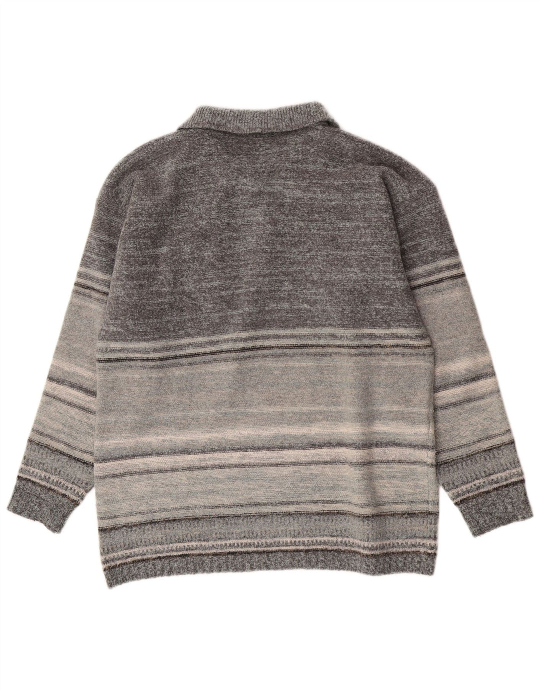 Kappa Herre Polo Neck Jumper Sweater XL Grå Stribet Uld