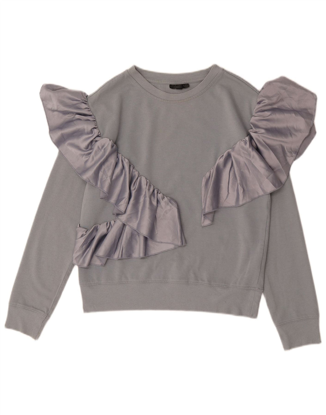 Topshop Dame Sweatshirt Jumper UK 8 Lille Grå Bomuld
