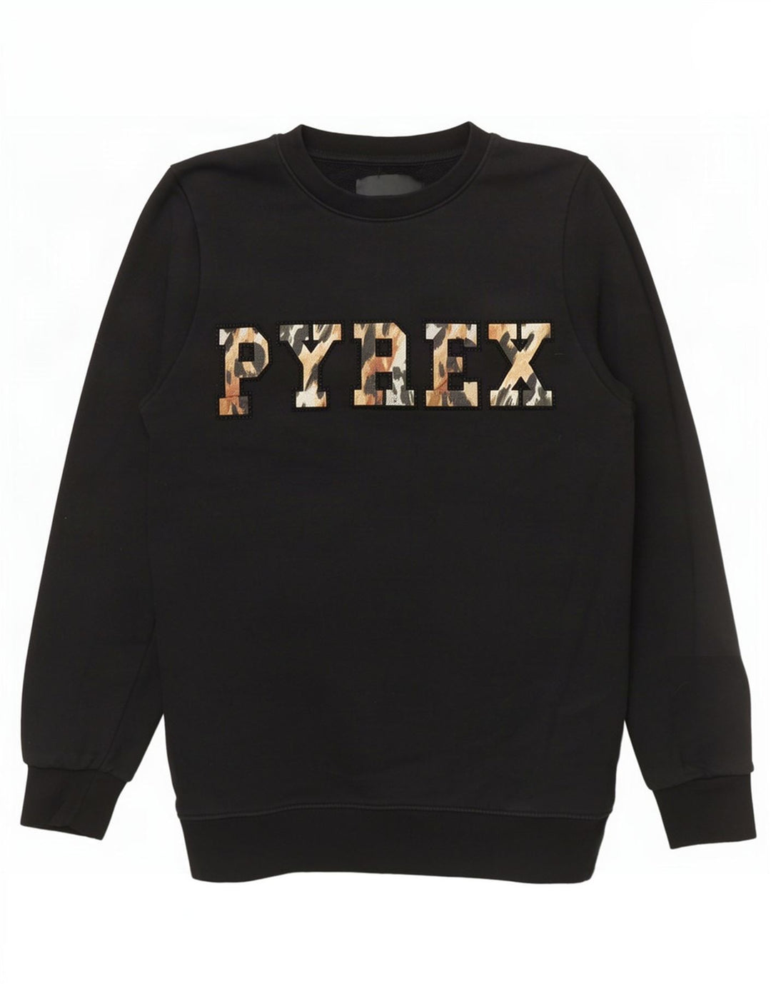 Pyrex Dame Grafisk Sweatshirt Jumper UK 6 XS Sort Bomuld