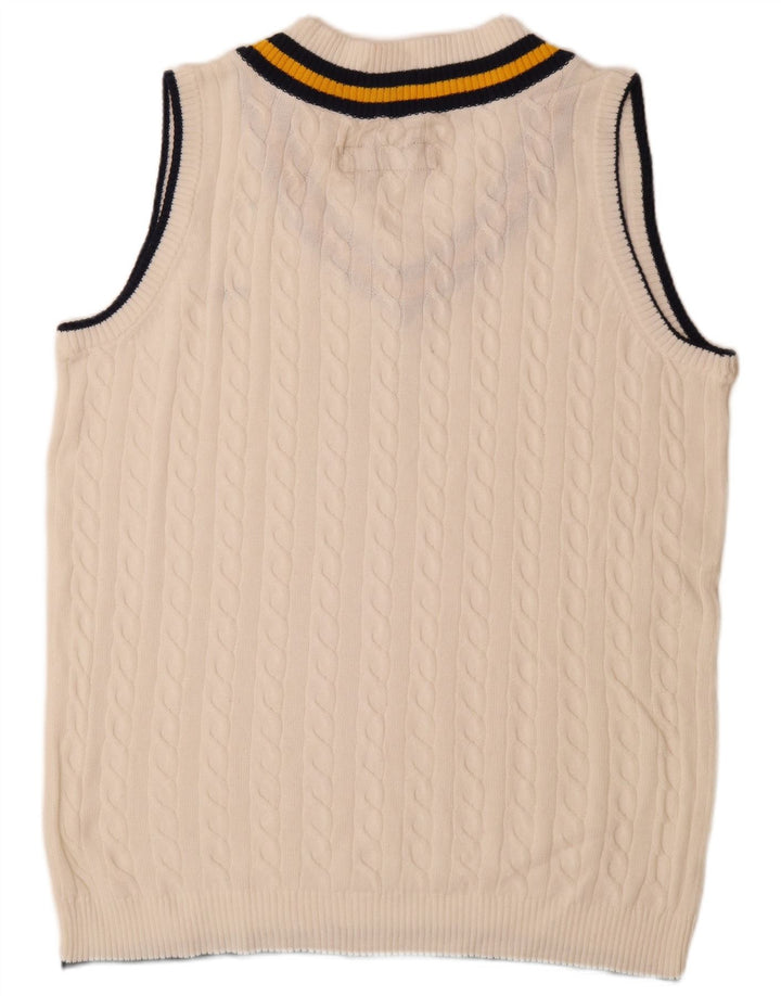 Vintage herrevest tanktop stor hvid stribet bomuld