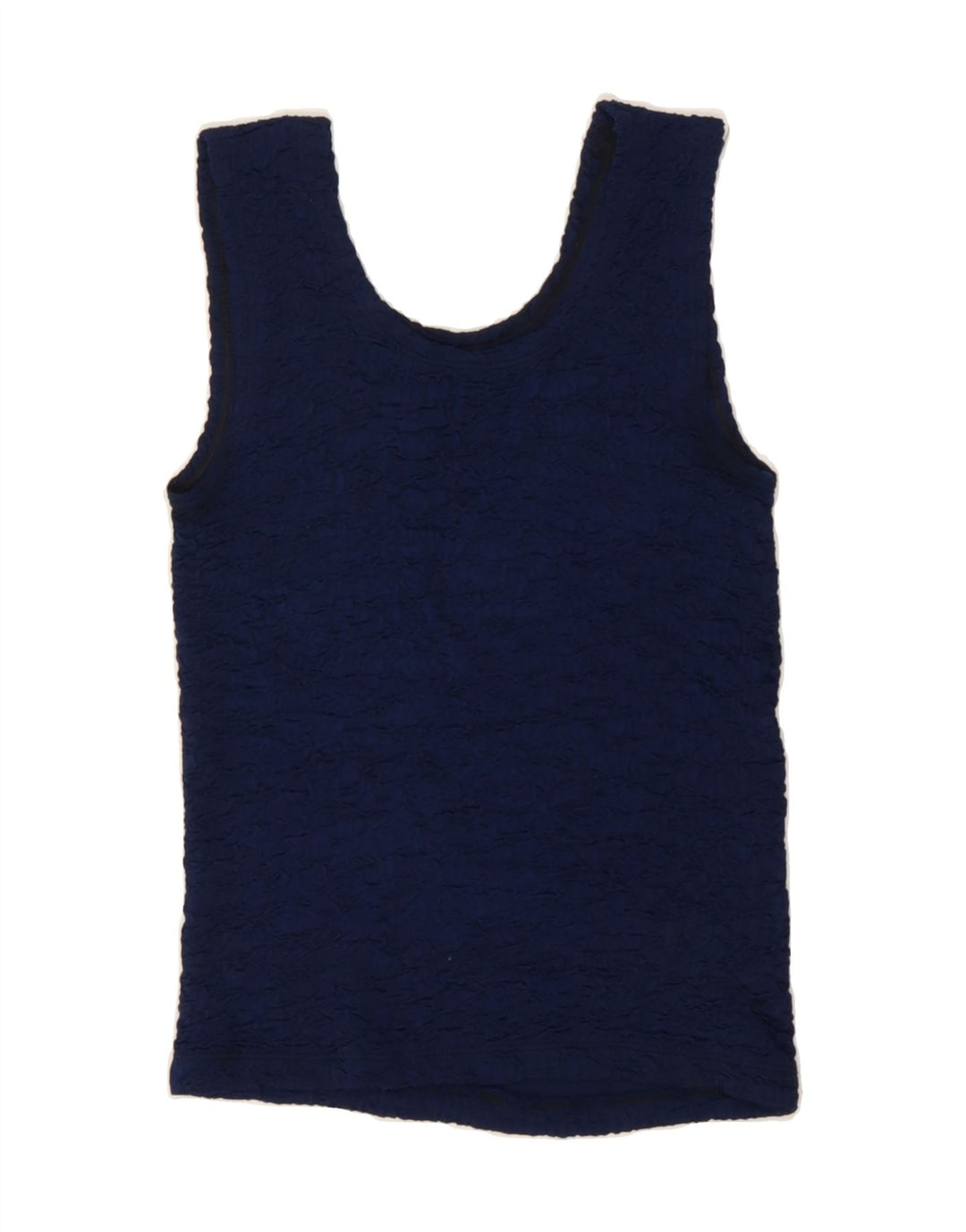 VINTAGE Womens Crop Sleeveless Blouse Top UK 8 Small Navy Blue Vintage Vintage and Second-Hand Vintage from Messina Hembry 