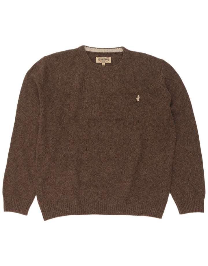 Marlboro Classics Herre Crew Neck Jumper Sweater XL Brun Uld