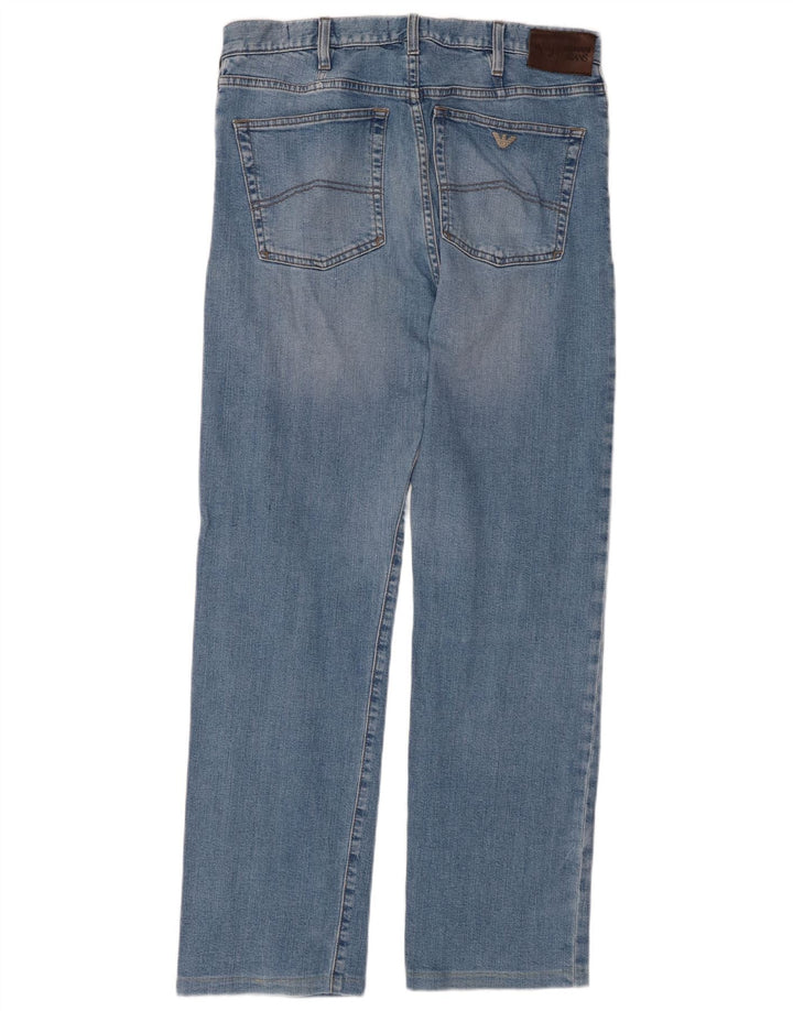 ARMANI Straight jeans til mænd W32 L31 blå bomuld