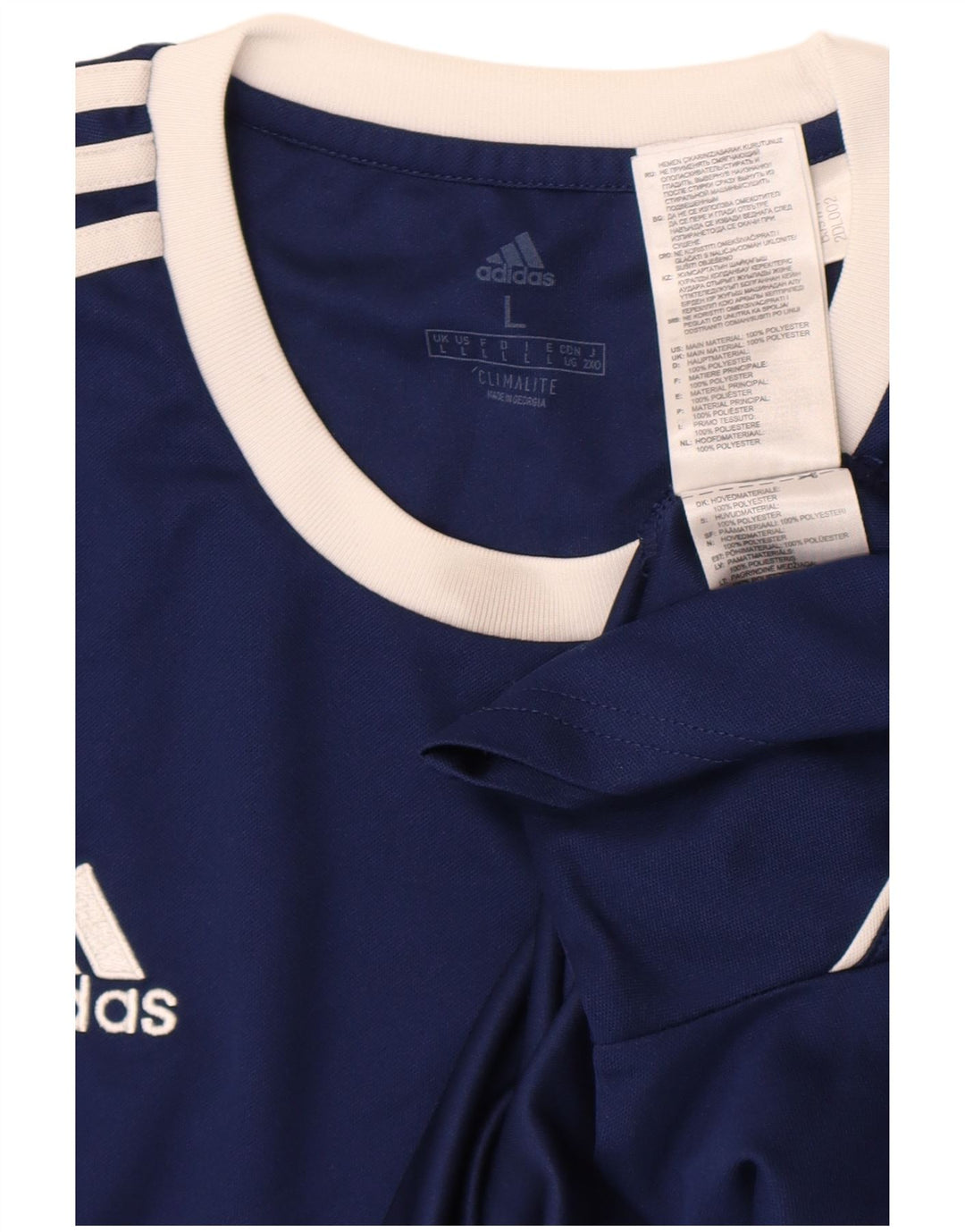 Adidas Herre Climalite T-Shirt Top Stor Marineblå Colourblock Polyester