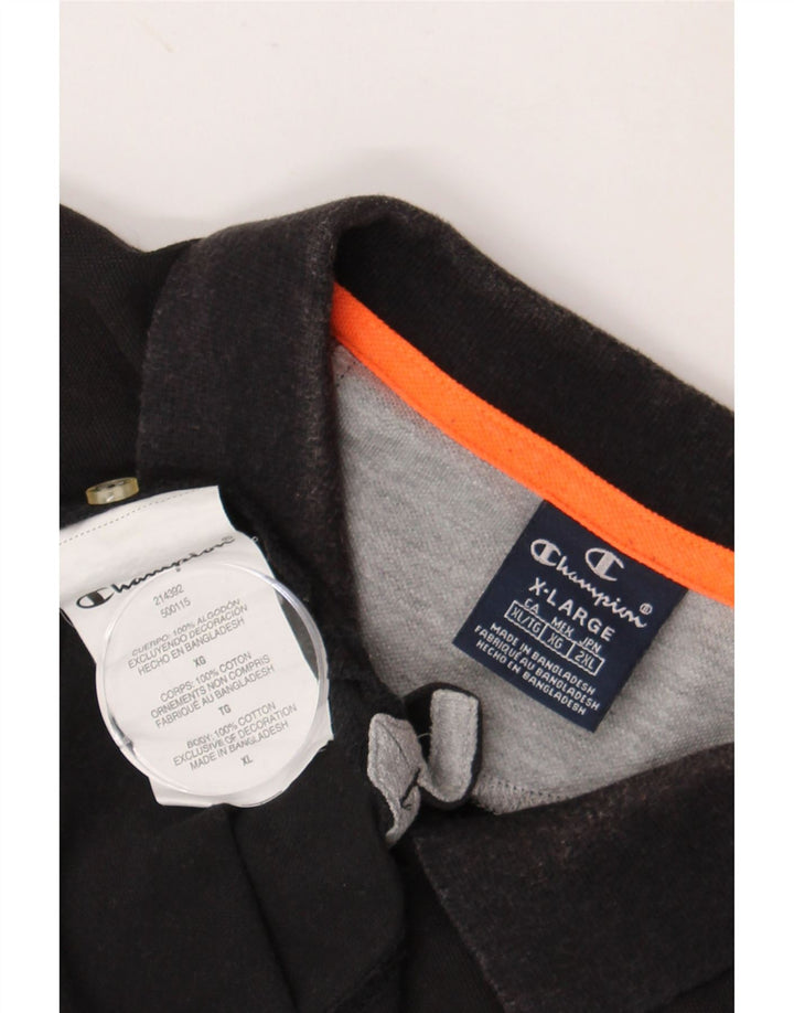 CHAMPION Poloshirt til mænd XL Sort bomuld
