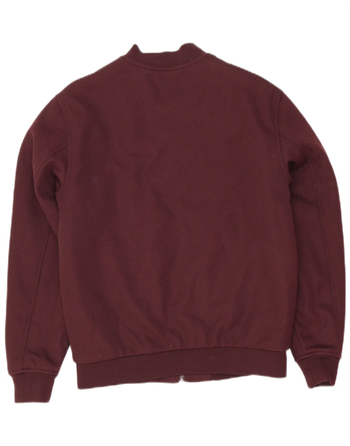 Zara Herre Bomber Jacket UK 38 Medium Burgundy Polyester