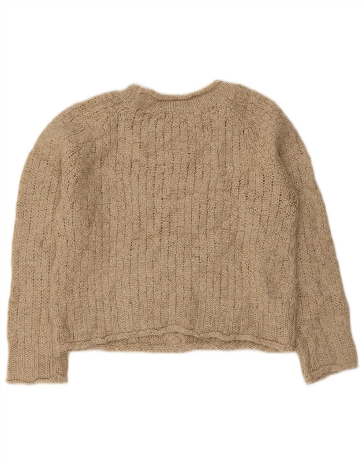 Marks & Spencer Dame Indigo Boat Neck Jumper Sweater UK 12 Medium Beige