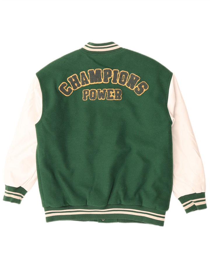 Zara Boys Graphic Varsity Jacket 11-12 år Grøn Colourblock Polyester